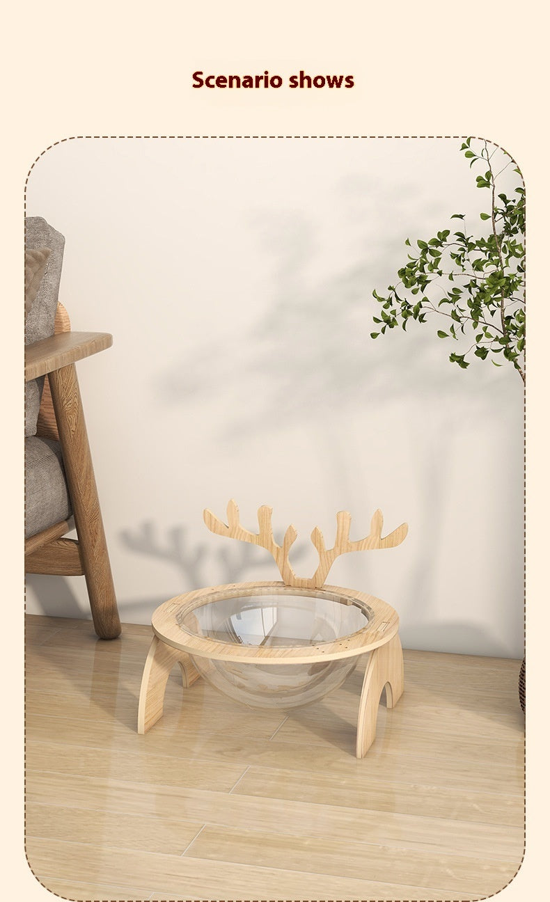 Antlers Cat Nest Four Seasons Universal Pet Supplies Chamfer Space Capsule Solid Wood Cat Bed