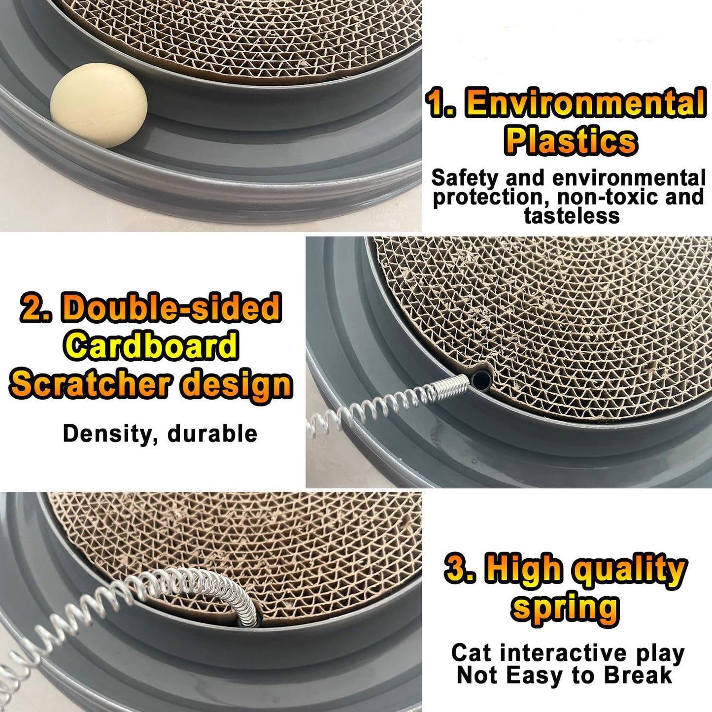 Cat Scratcher Toy Cat Toy Scratch Pad Post Pad Interactive Training Exercise Mouse Play Toy With Ball For Kitty Puppy