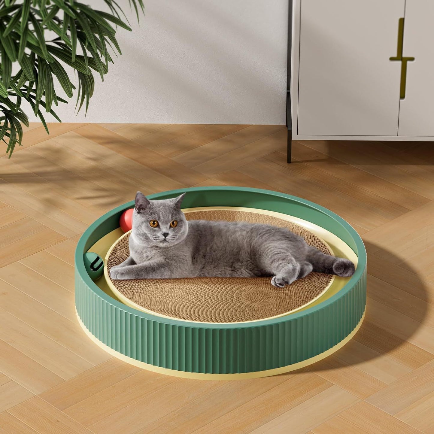 Cat Scratching Board Large Cat Scratching Post For Indoor Cats Adults Refills Replacement Cardboard Cat Scratcher With Ball Toys Premium Scratch For Bed Furniture Protector