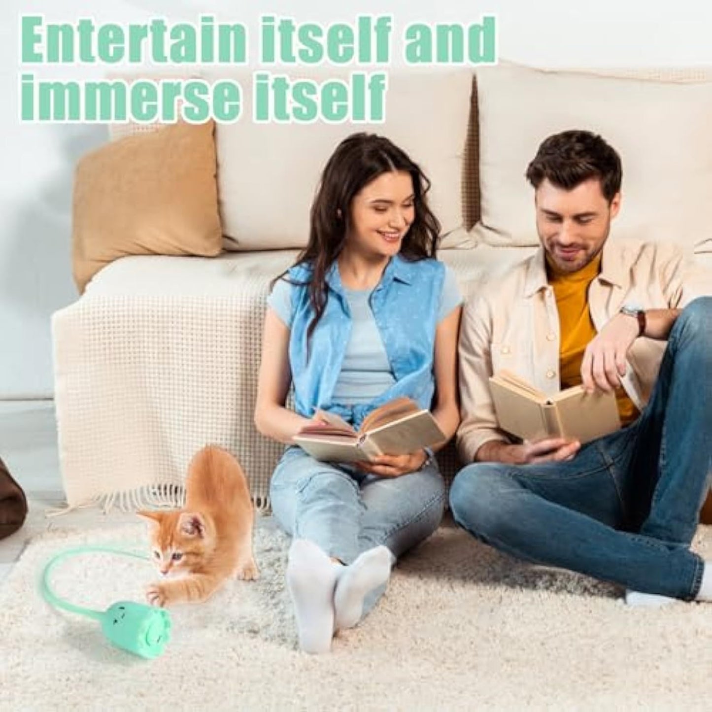 Interactive Cat Toys For Indoor Cats Swinging Tail Cat Toy For Bored Indoor Cats Self Play Electronic Cat Wand Toy With Silicone Tails Rechargeable Automatic Cat Toy For Kitten