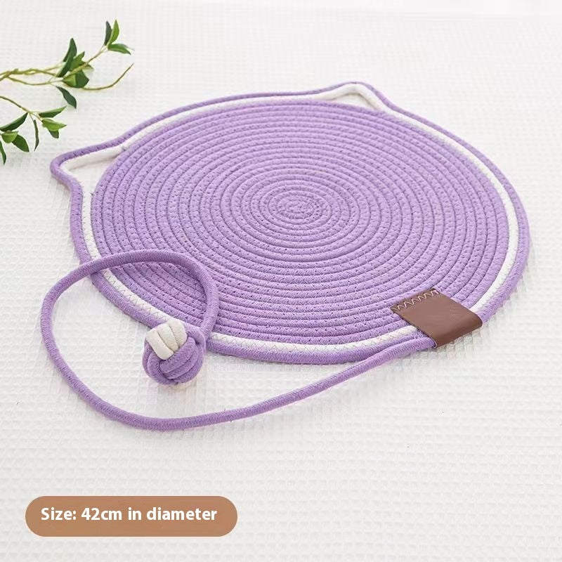 Braided Cotton Rope Cat Claw Mat Self Hi Ball One Piece Sleeping Mat Washable Anti Sticky Scratching Artifact Cat Scratching Mat Pet Products