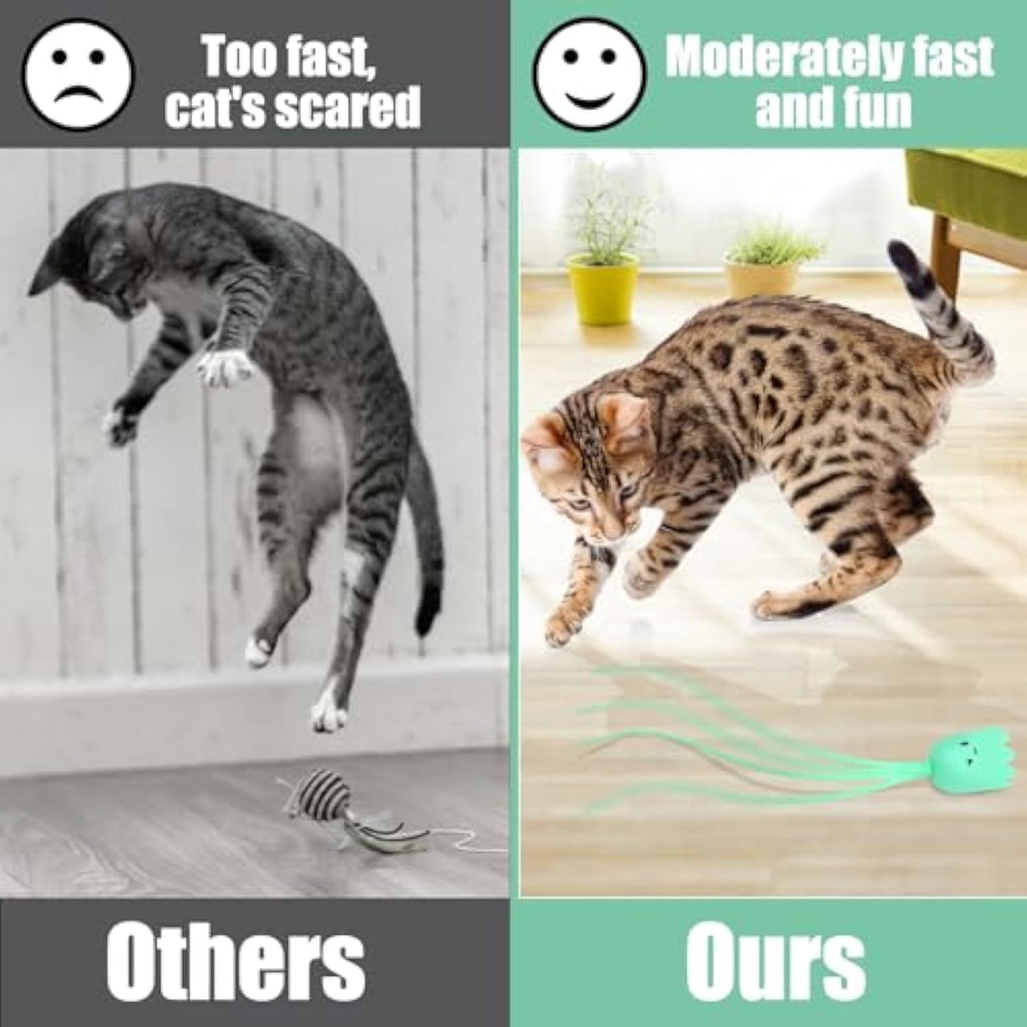 Interactive Cat Toys For Indoor Cats Swinging Tail Cat Toy For Bored Indoor Cats Self Play Electronic Cat Wand Toy With Silicone Tails Rechargeable Automatic Cat Toy For Kitten