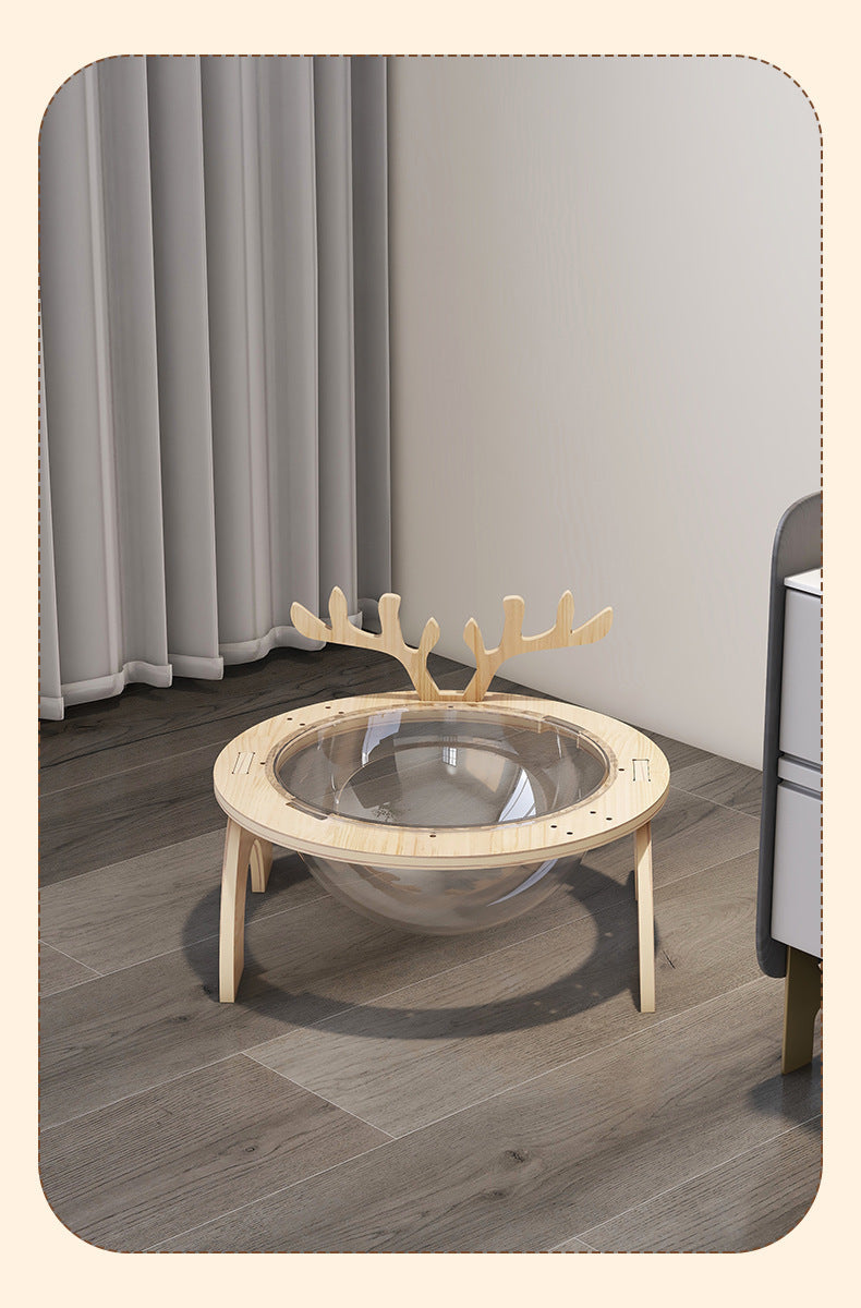 Antlers Cat Nest Four Seasons Universal Pet Supplies Chamfer Space Capsule Solid Wood Cat Bed