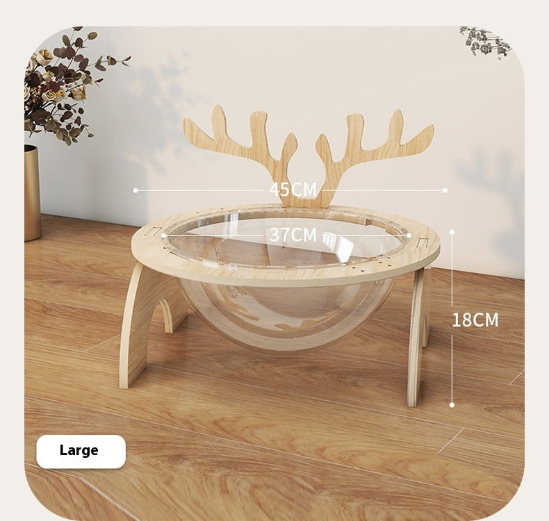 Antlers Cat Nest Four Seasons Universal Pet Supplies Chamfer Space Capsule Solid Wood Cat Bed