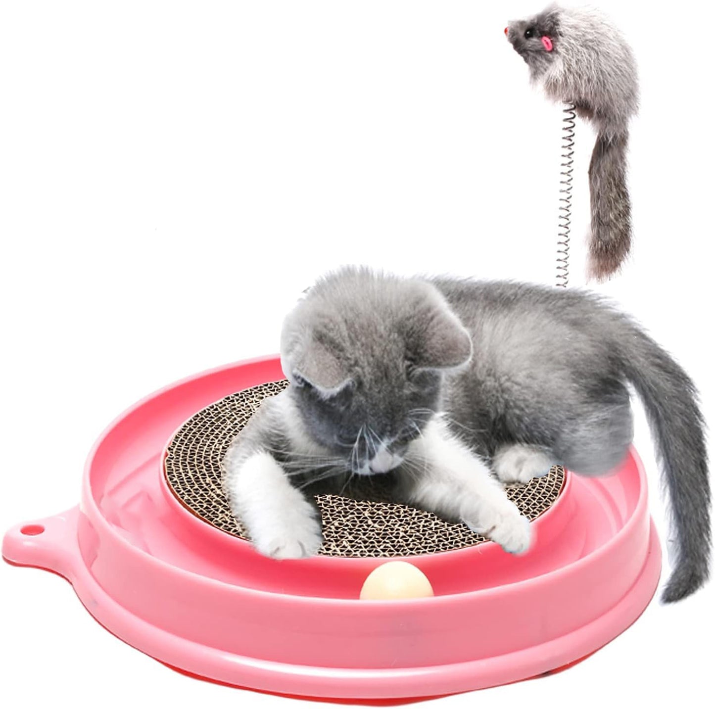 Cat Scratcher Toy Cat Toy Scratch Pad Post Pad Interactive Training Exercise Mouse Play Toy With Ball For Kitty Puppy